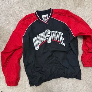 VTG 58 Sports The Ohio State OSU Red Black Men's Pullover Windbreaker Jacket XL